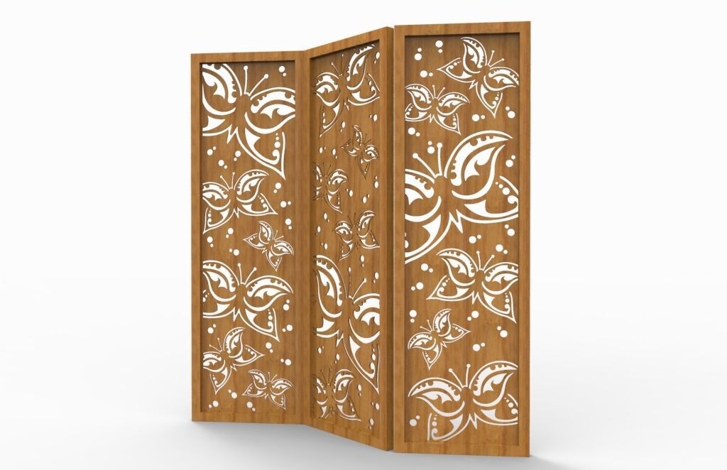 BUTTERFLIES SCREEN PANEL Free 3D print model_2