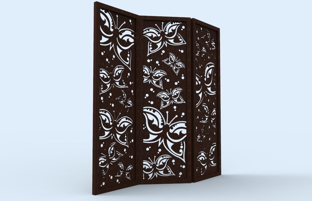 BUTTERFLIES SCREEN PANEL Free 3D print model_3