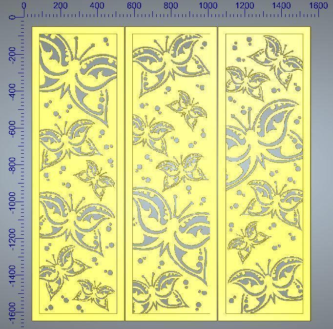 BUTTERFLIES SCREEN PANEL Free 3D print model_9