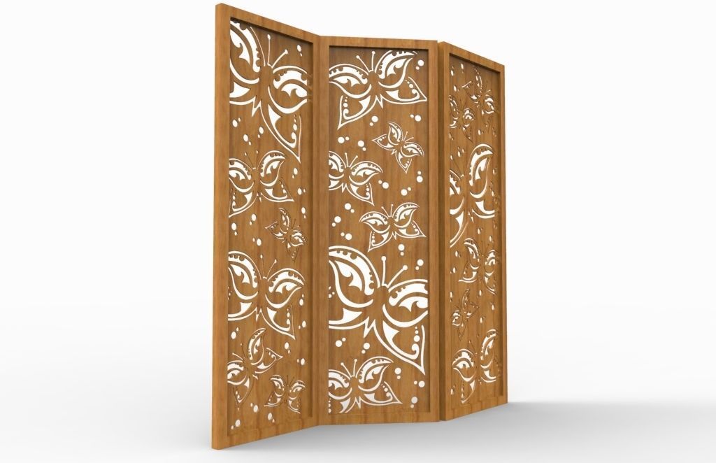 BUTTERFLIES SCREEN PANEL Free 3D print model_1