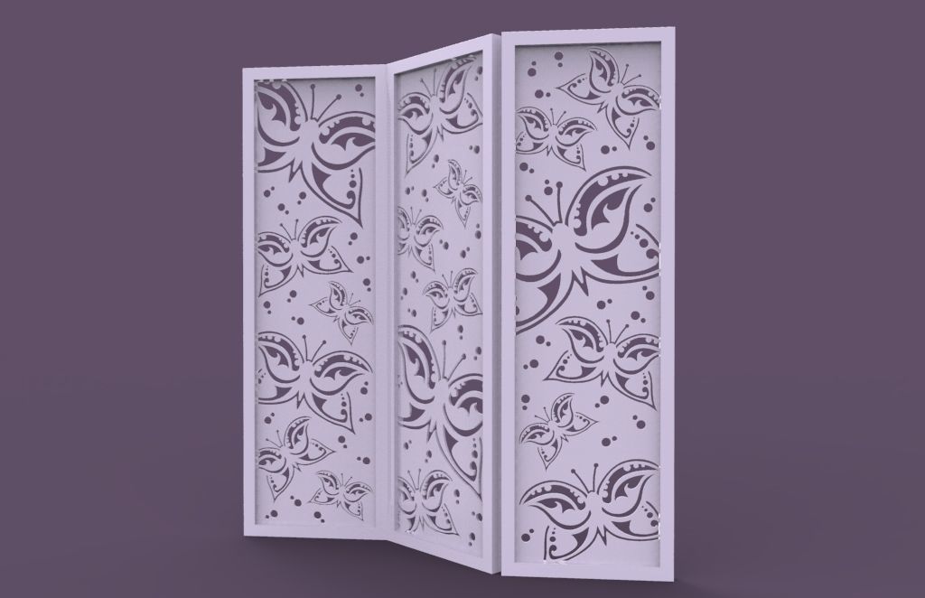 BUTTERFLIES SCREEN PANEL Free 3D print model_8