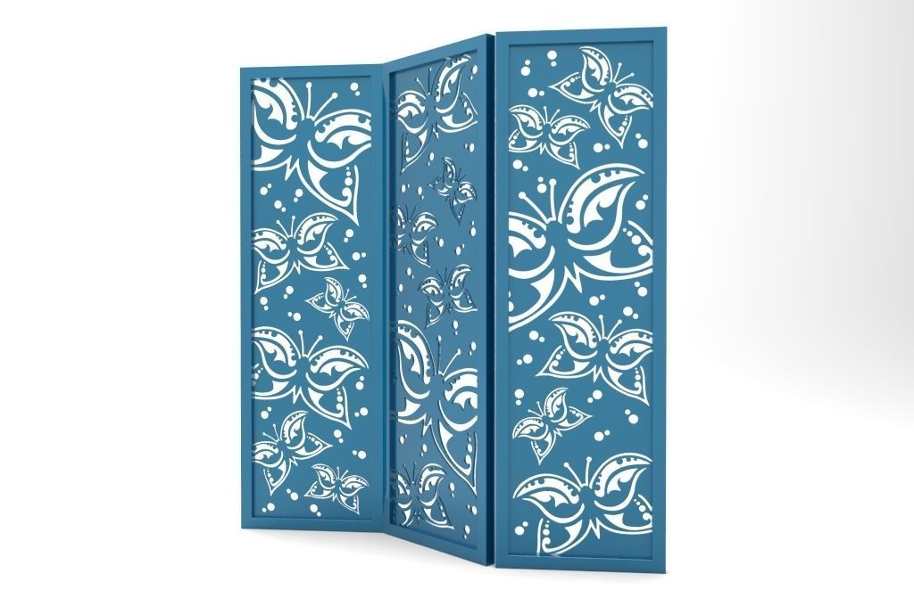 BUTTERFLIES SCREEN PANEL Free 3D print model_6