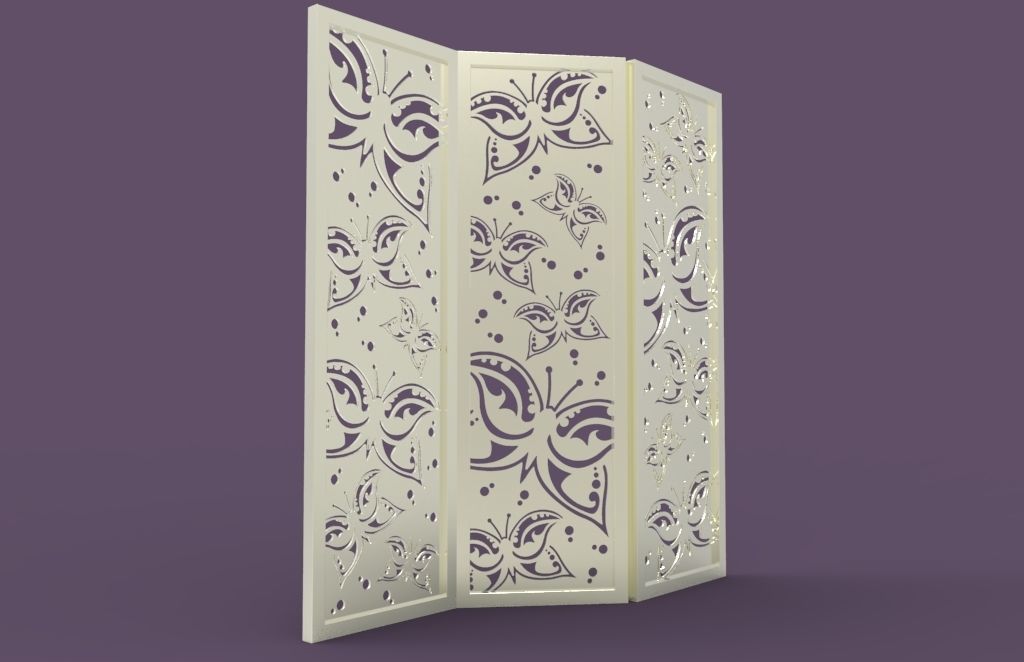 BUTTERFLIES SCREEN PANEL Free 3D print model_7