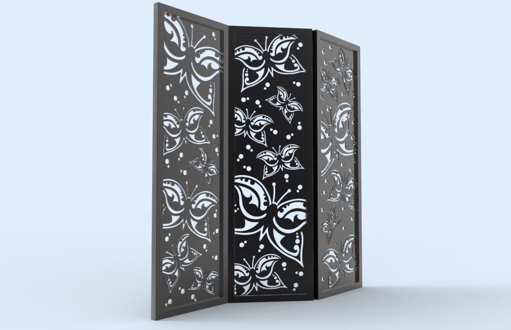 BUTTERFLIES SCREEN PANEL Free 3D print model_4