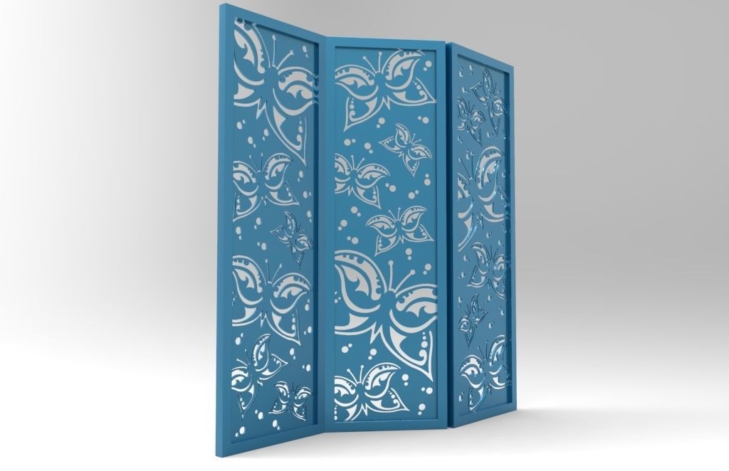 BUTTERFLIES SCREEN PANEL Free 3D print model_5
