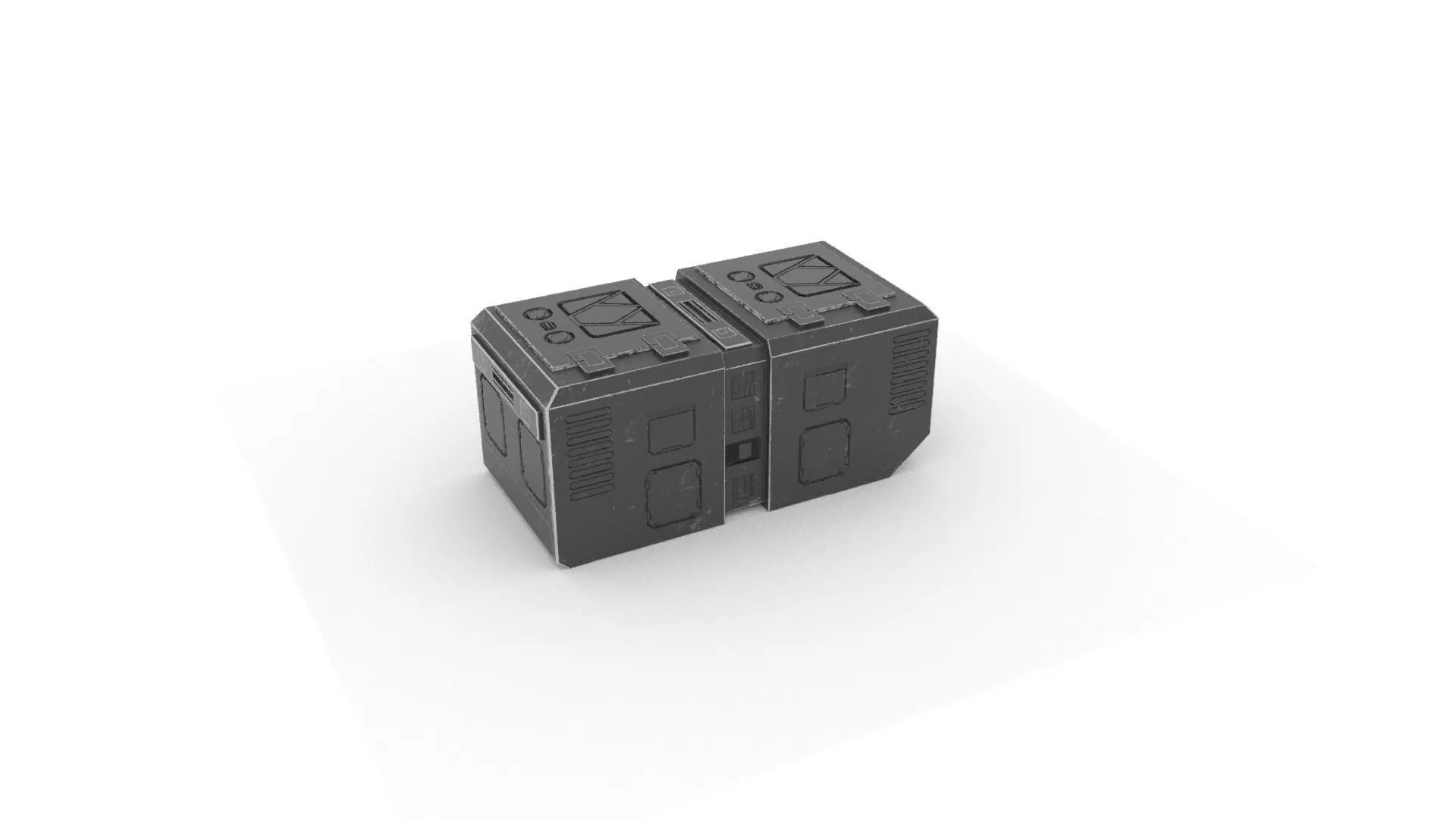Sci Fi crate for army staff Low-poly 3D model_0
