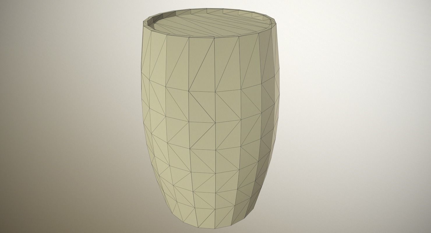 PBR Wooden Barrel Low-poly 3D model_12