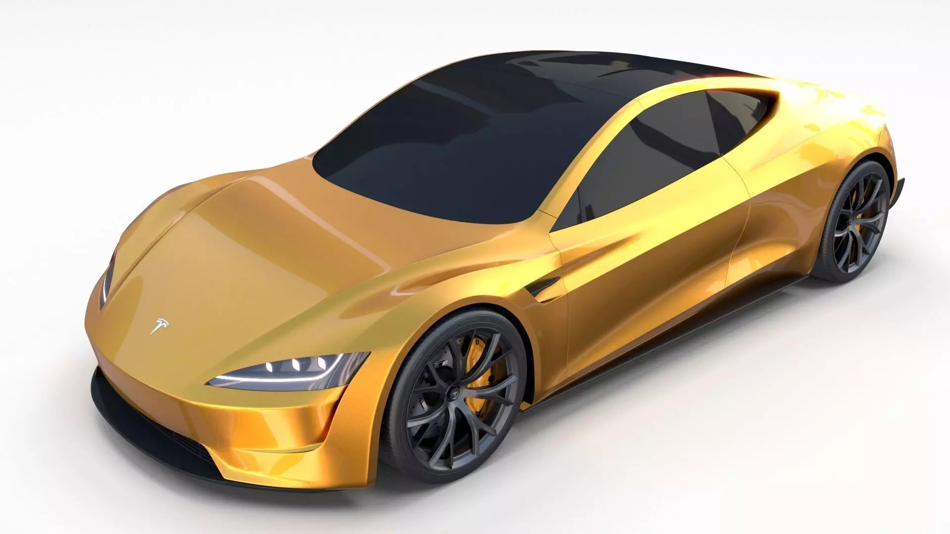 Tesla Roadster Yellow 3D model