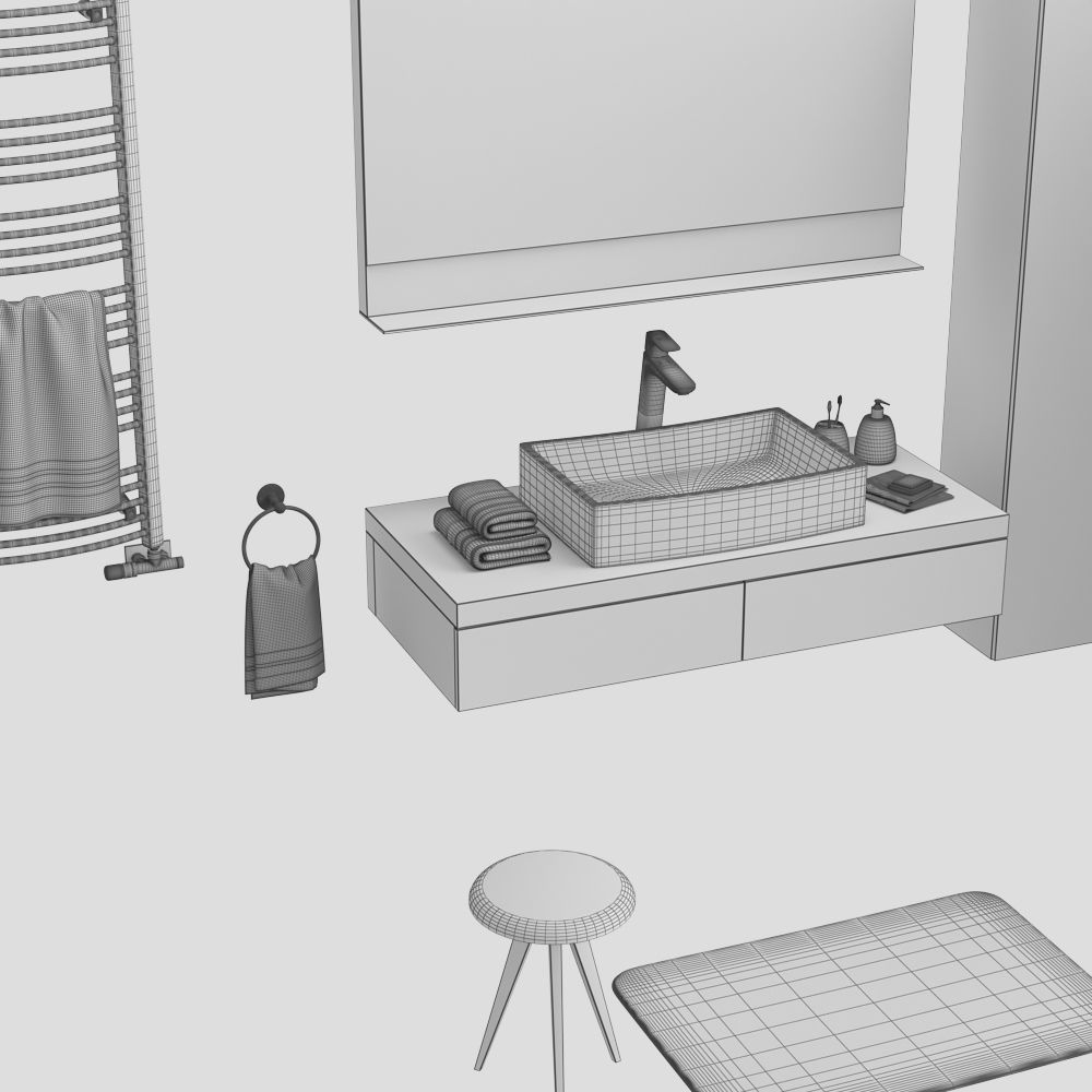 Bathroom Ravak Formy set 02 3D model_12