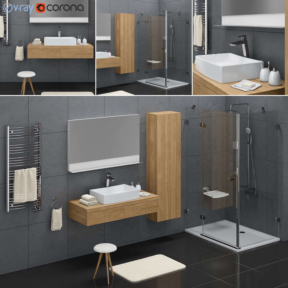 Bathroom Ravak Formy set 02 3D model_1
