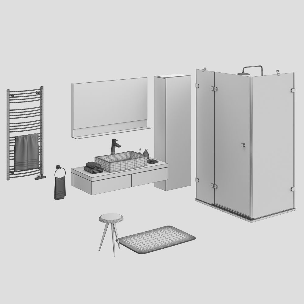 Bathroom Ravak Formy set 02 3D model_11