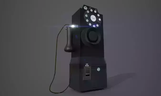 1930 Old Payphone Low-poly 3D model