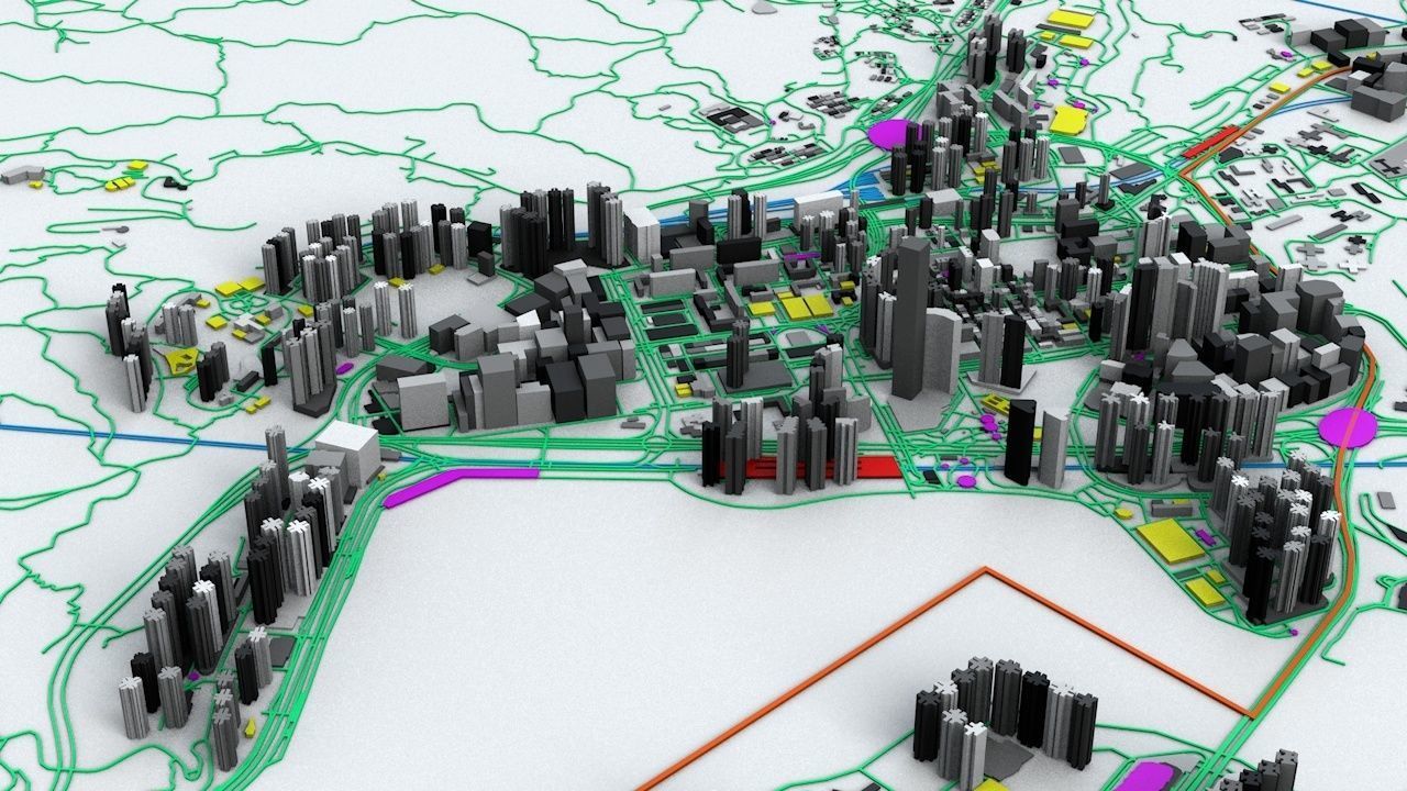 Hong Kong Streets Buildings Transport Sport Ultimate 3D model_2