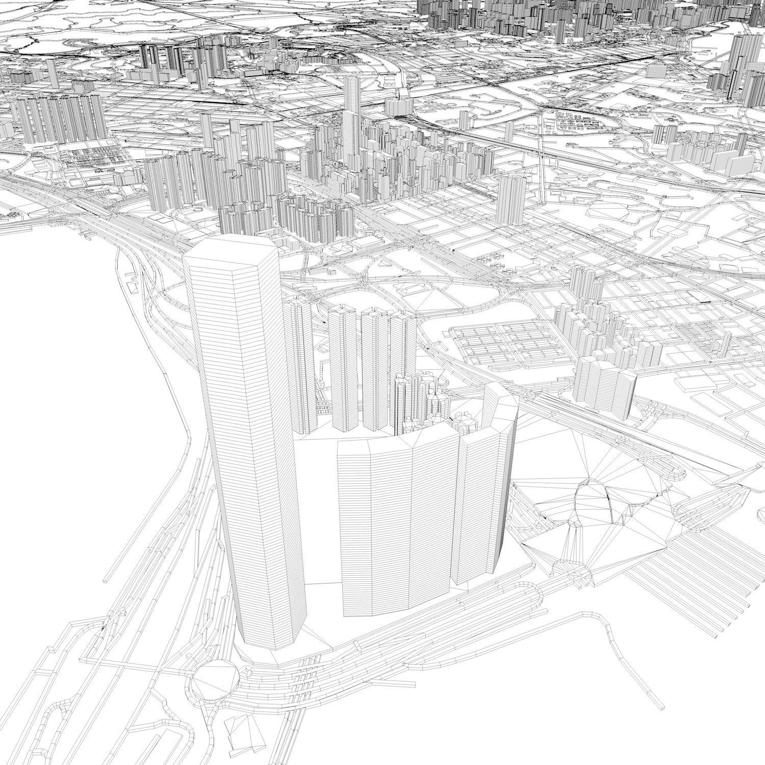 Hong Kong Streets Buildings Transport Sport Ultimate 3D model_18