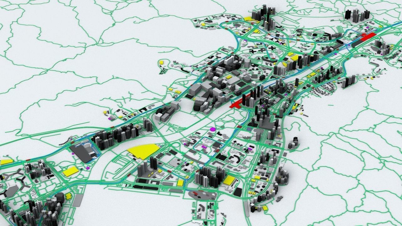 Hong Kong Streets Buildings Transport Sport Ultimate 3D model_3
