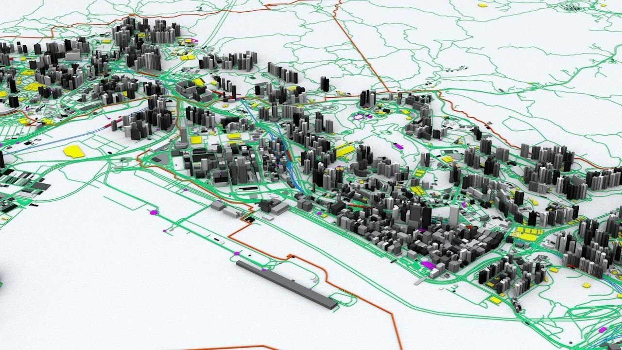 Hong Kong Streets Buildings Transport Sport Ultimate 3D model_9