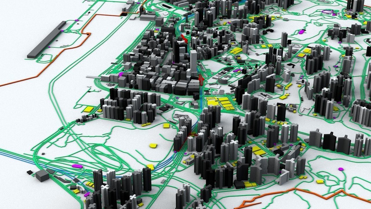 Hong Kong Streets Buildings Transport Sport Ultimate 3D model_5