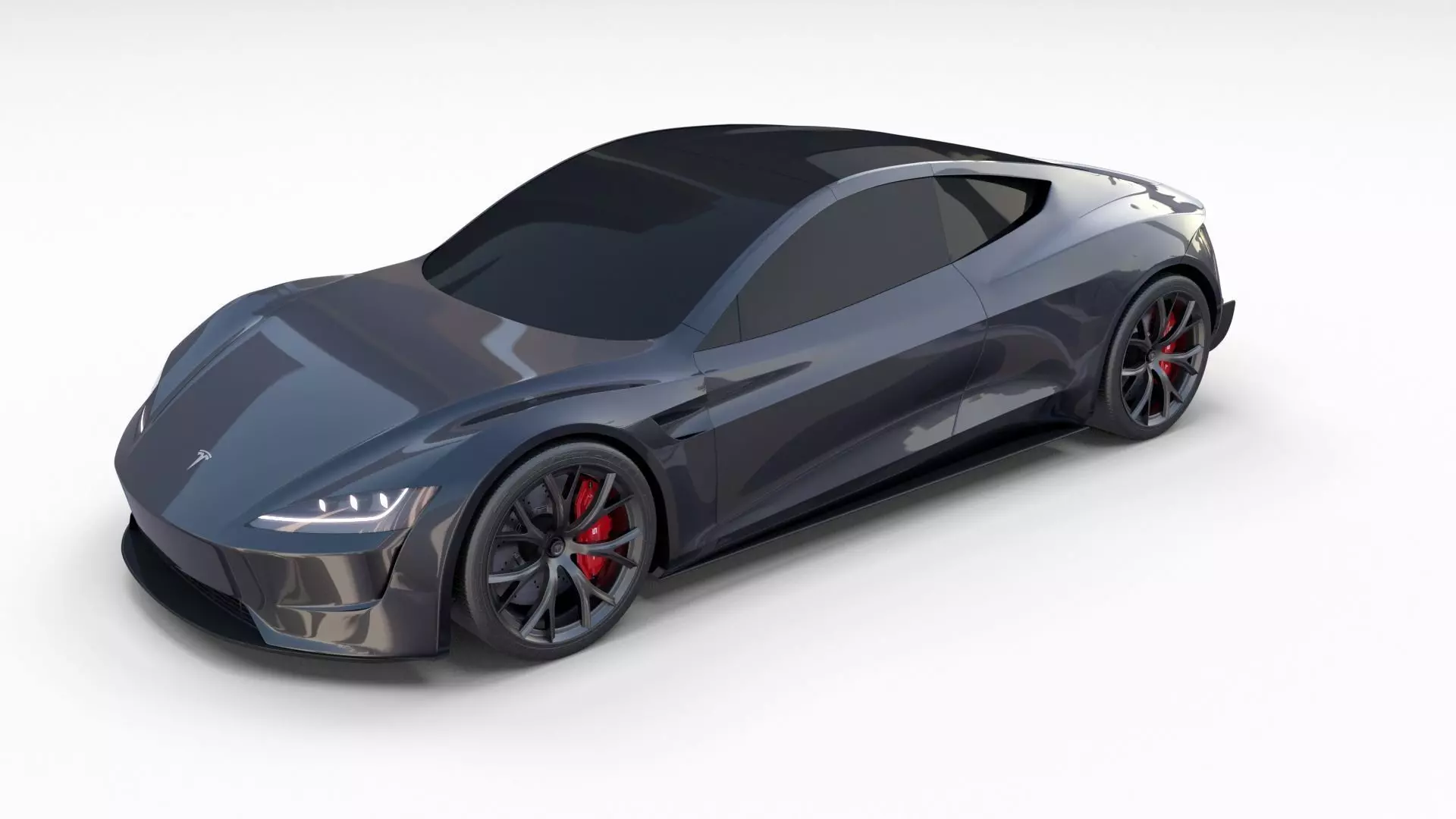 Tesla Roadster Midnight Silver 3D model