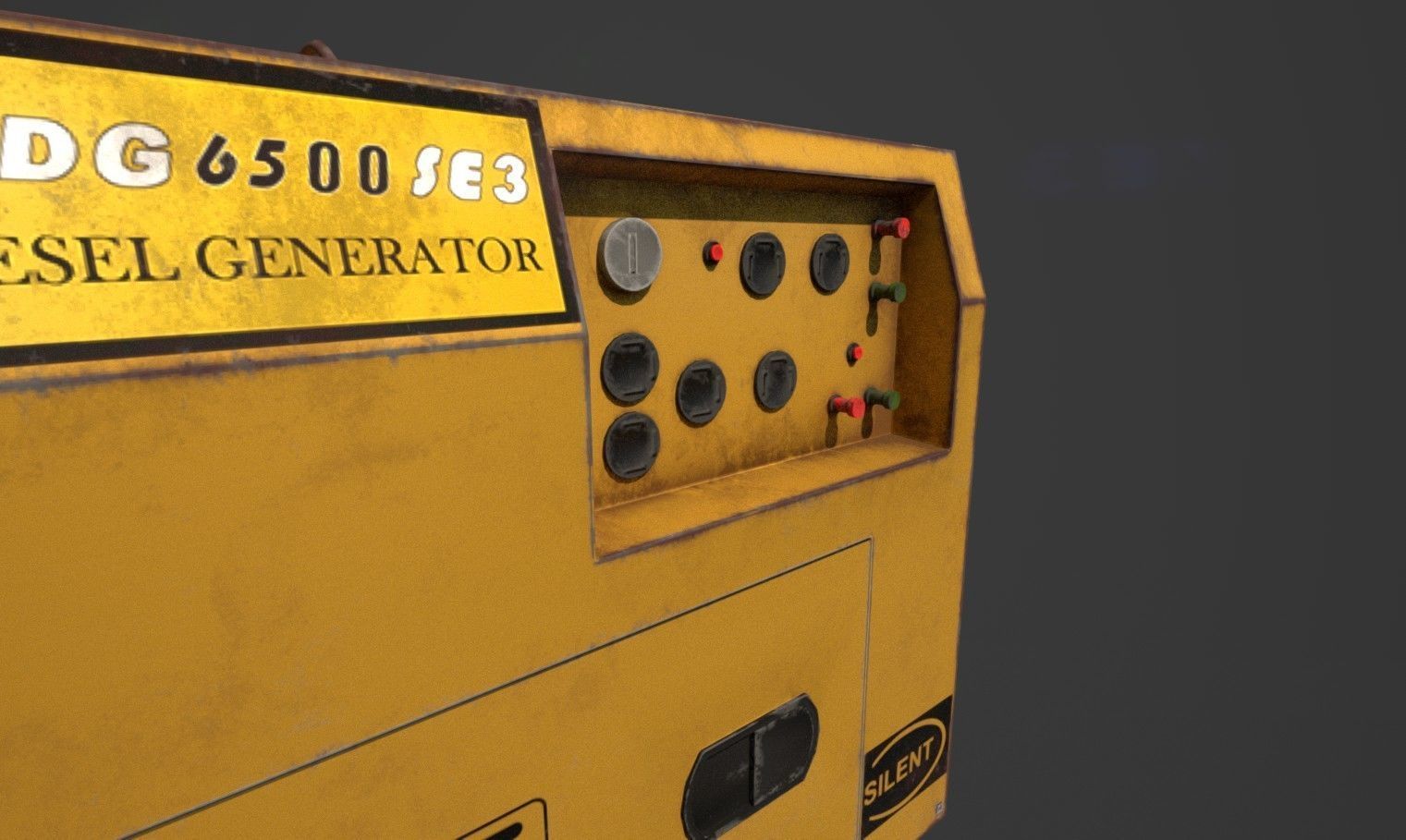 Silent Diesel Generator Low-poly 3D model_4