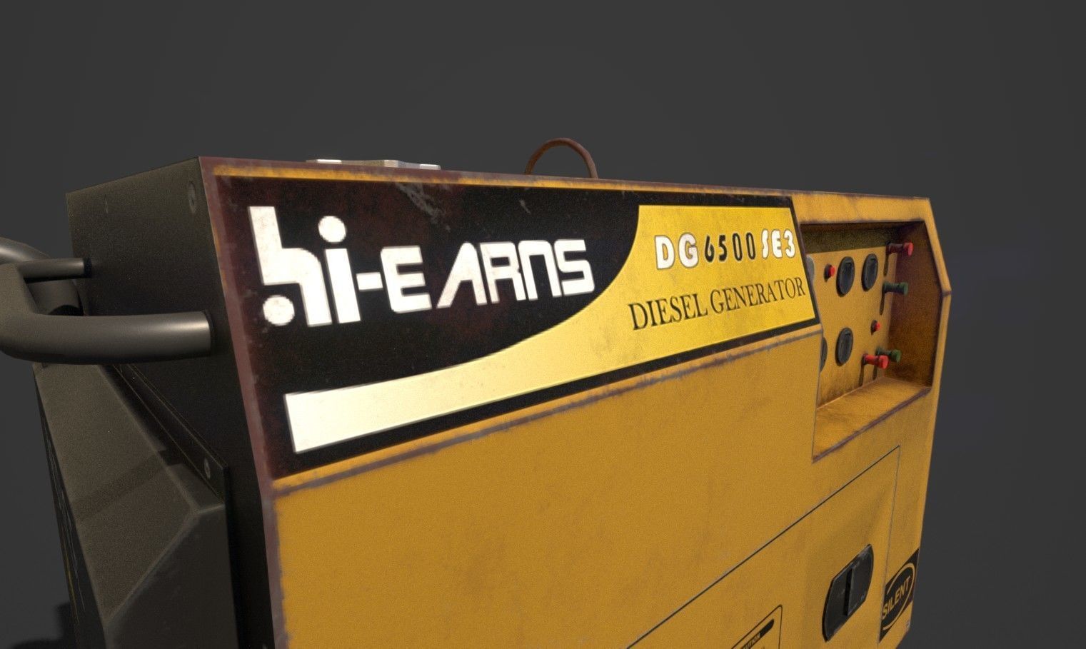 Silent Diesel Generator Low-poly 3D model_5