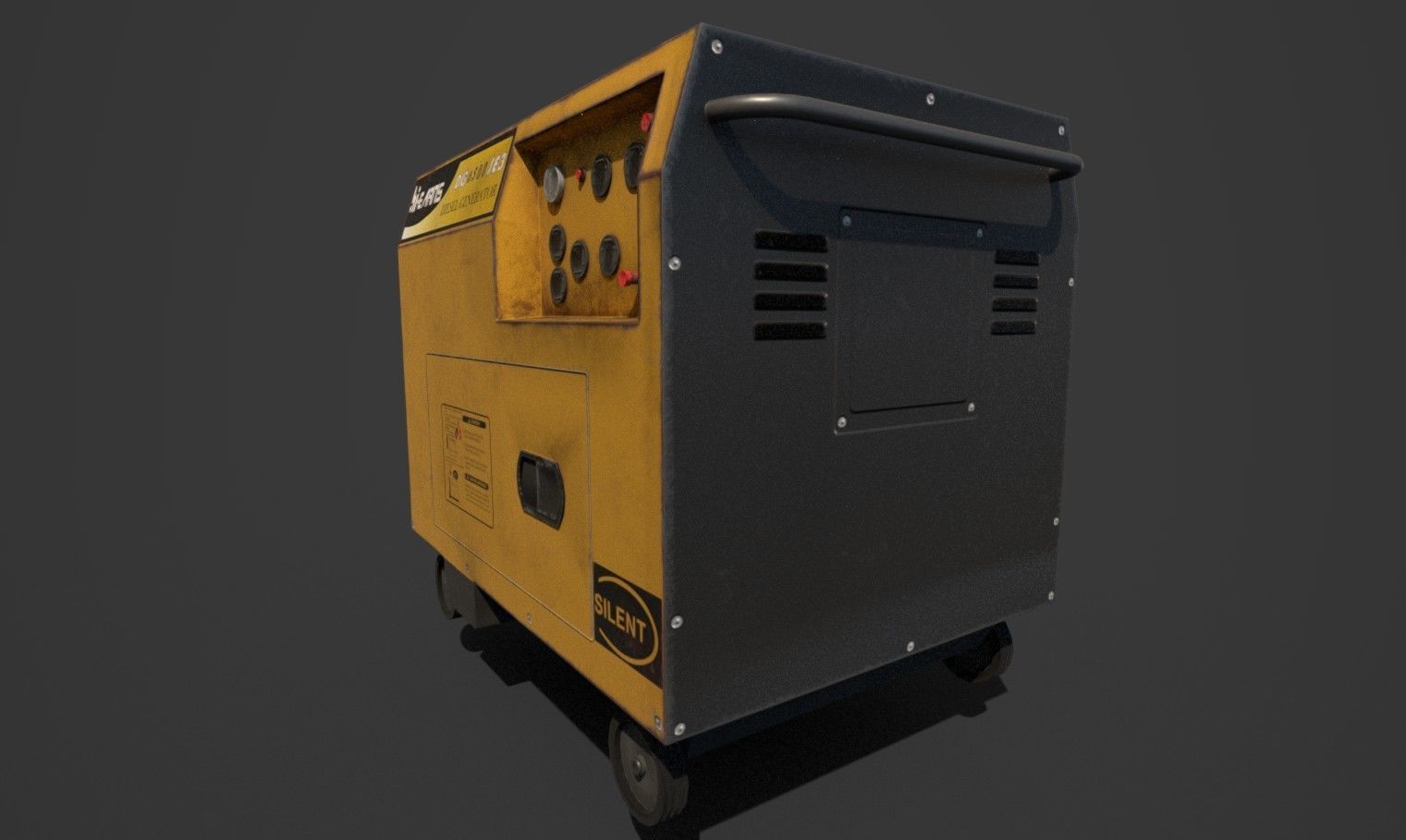 Silent Diesel Generator Low-poly 3D model_1