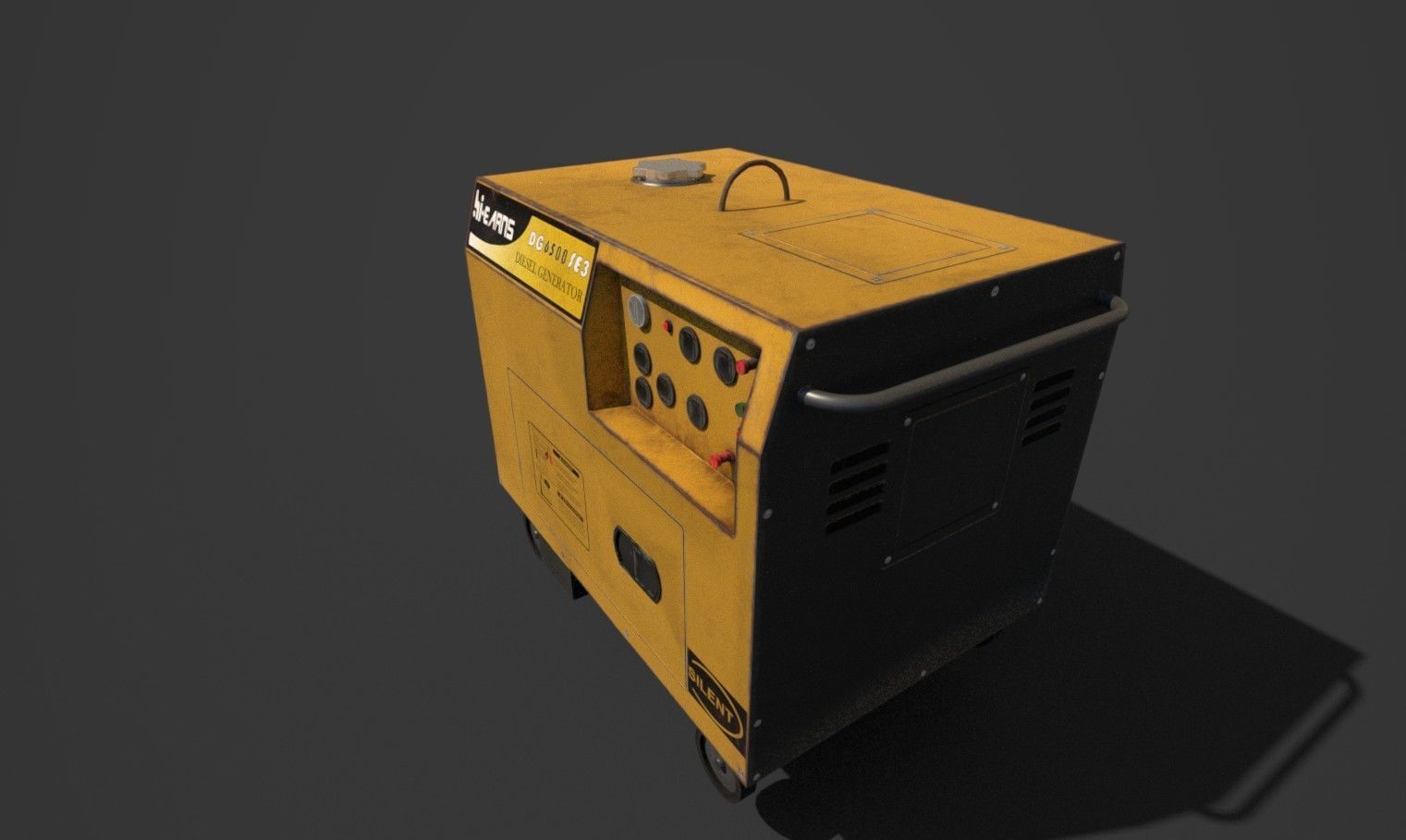 Silent Diesel Generator Low-poly 3D model_2