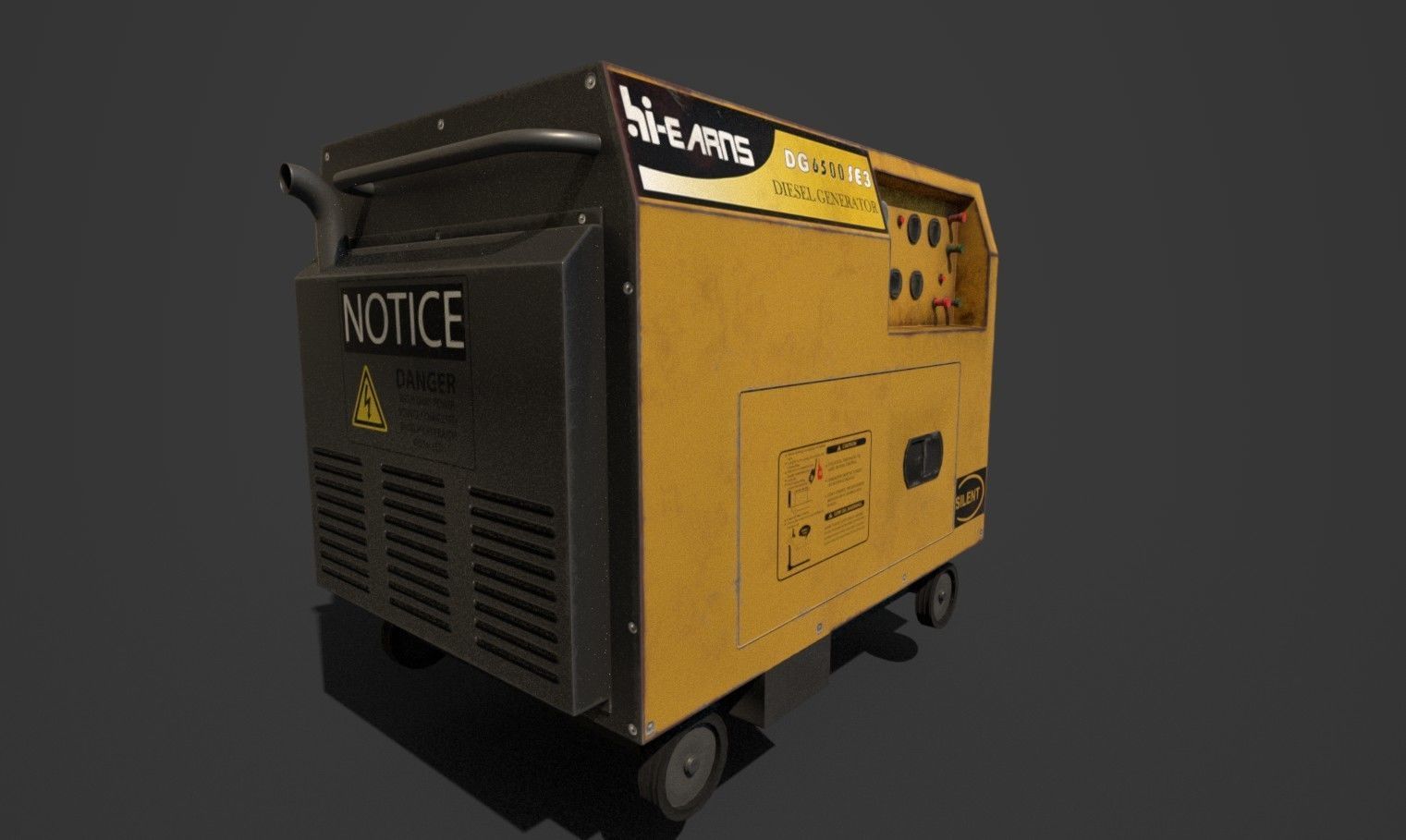 Silent Diesel Generator Low-poly 3D model_3