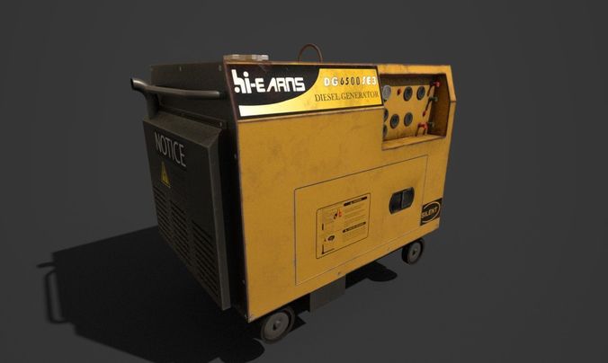 Silent Diesel Generator Low-poly 3D model