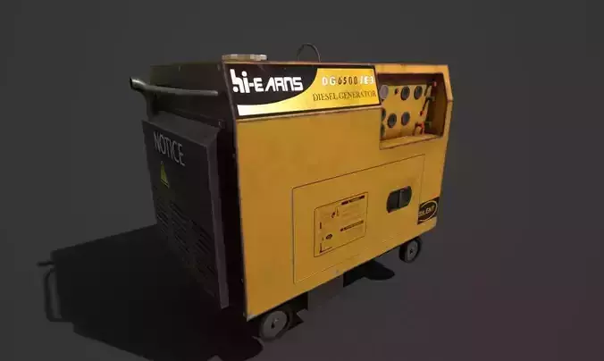 Silent Diesel Generator Low-poly 3D model Silent Diesel Generator Low-poly 3D model