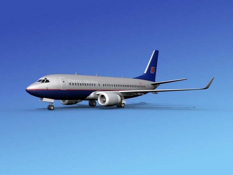 Boeing 737-700ER United Airlines 3D model_1
