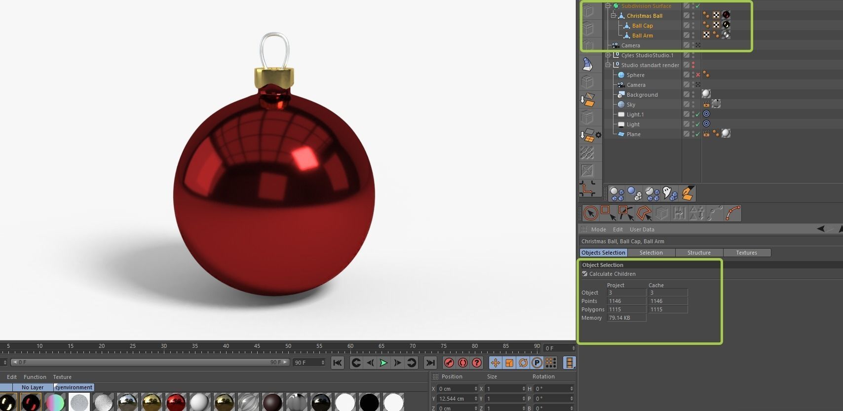 Christmas Ball Model Low Poly Low-poly 3D model_5