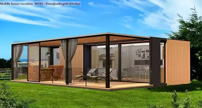 mobile home tiny house  3d model Low-poly 3D model