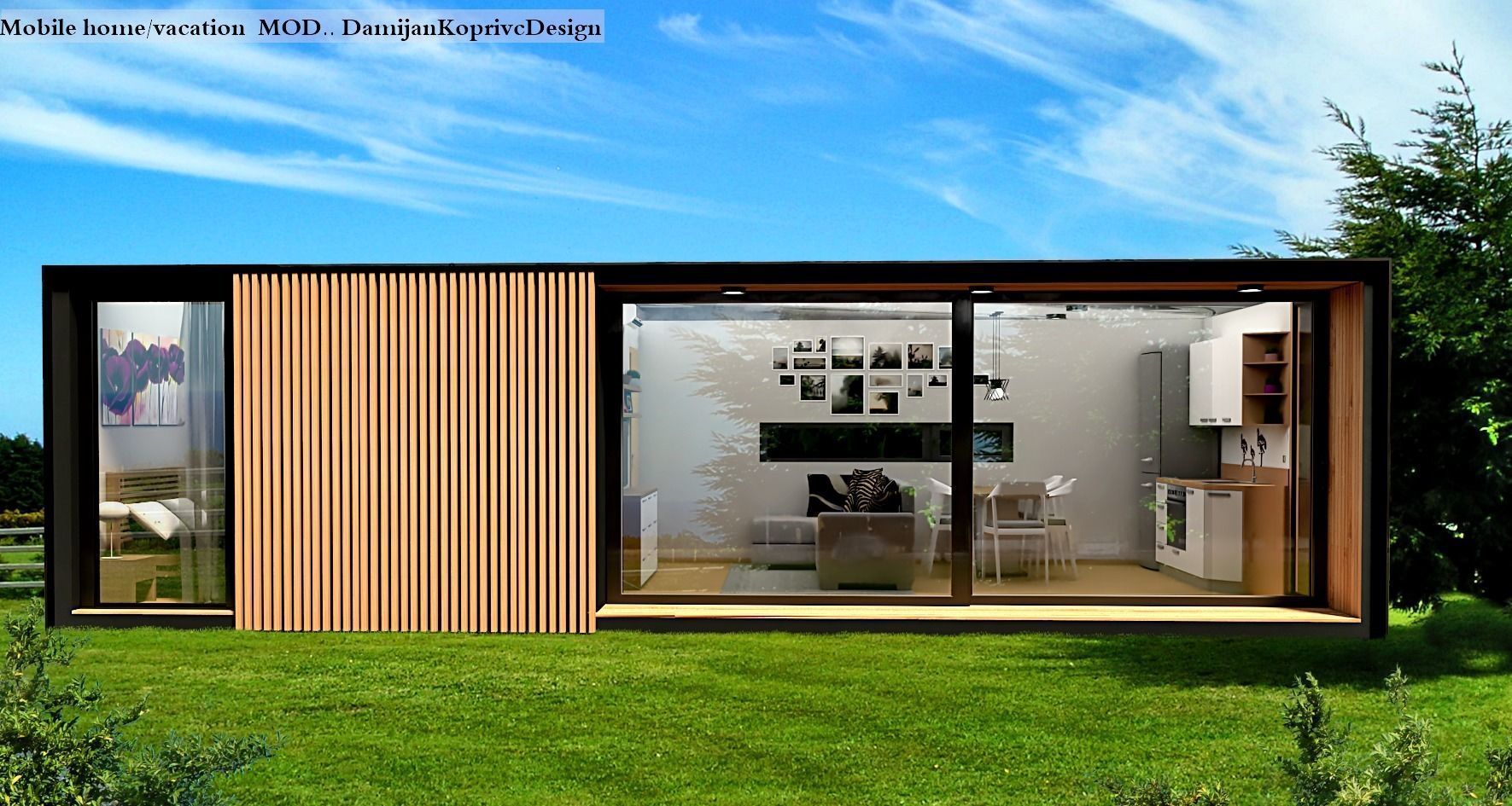 mobile home tiny house  3d model Low-poly 3D model_3