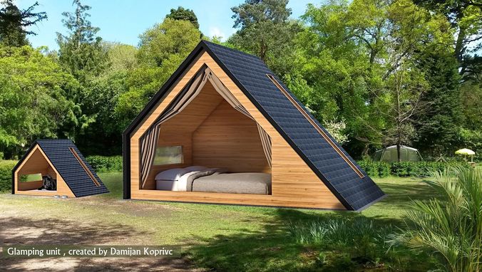 glamping unit 3d model Low-poly 3D model