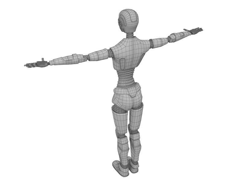 Robot Woman Character 3D model_8