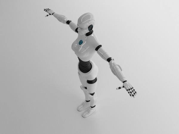 Robot Woman Character 3D model_4