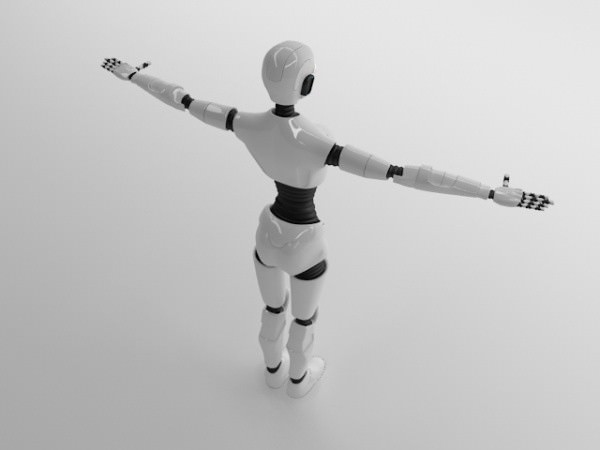 Robot Woman Character 3D model_5