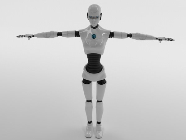Robot Woman Character 3D model_3