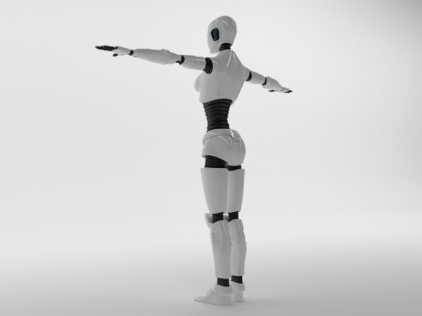 Robot Woman Character 3D model_6