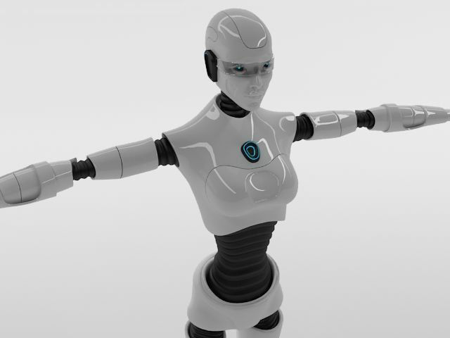 Robot Woman Character 3D model_0