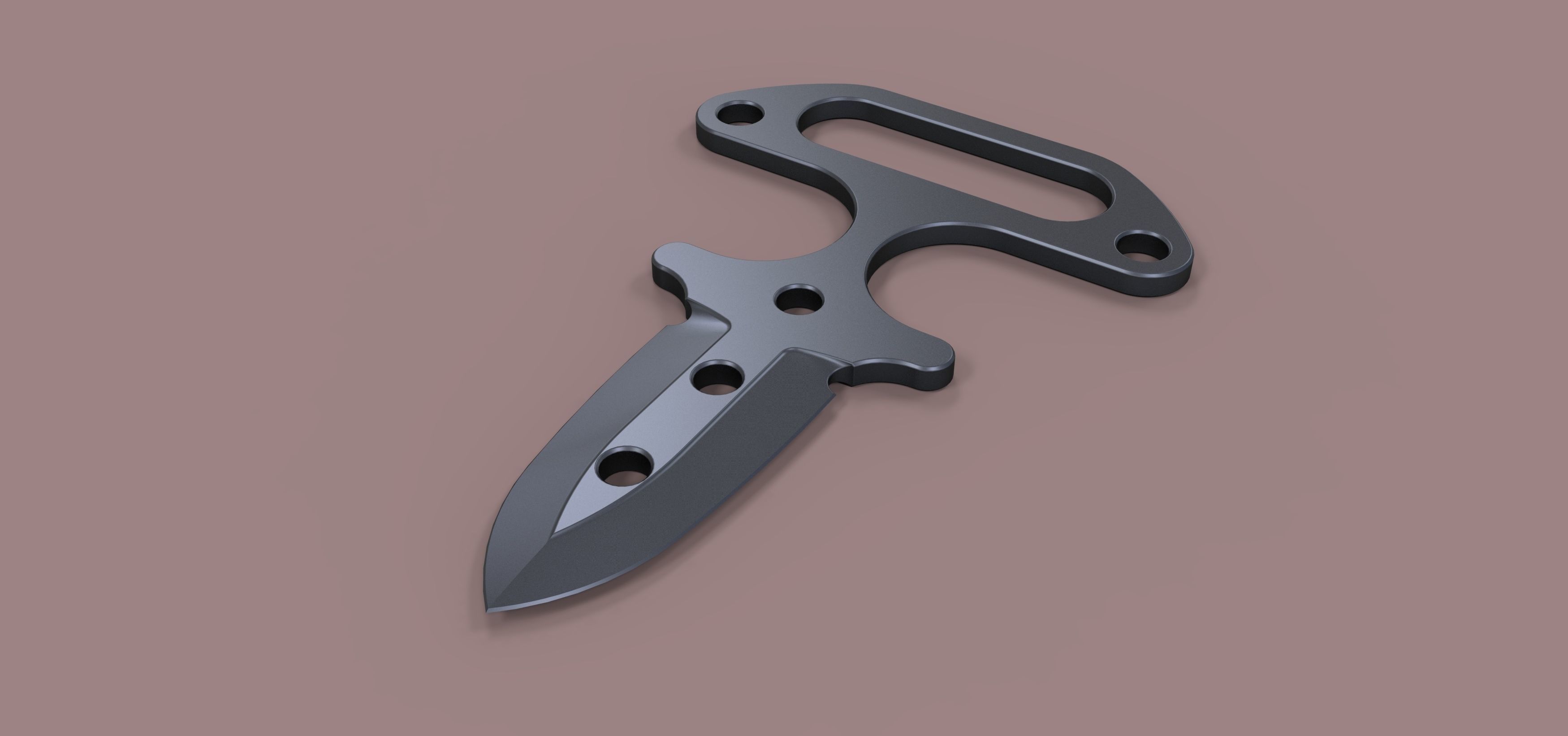 Push dagger 3D model_2