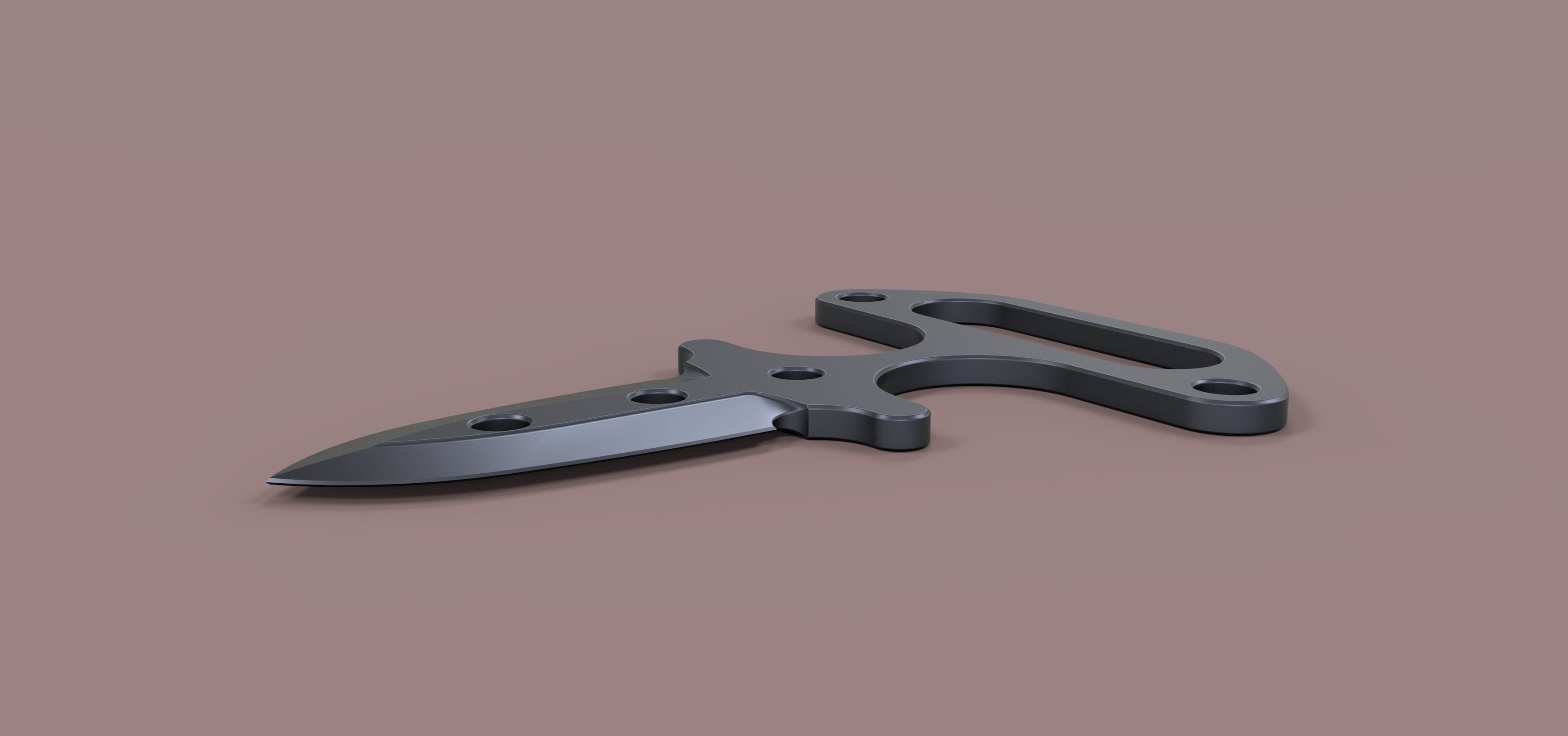 Push dagger 3D model_3