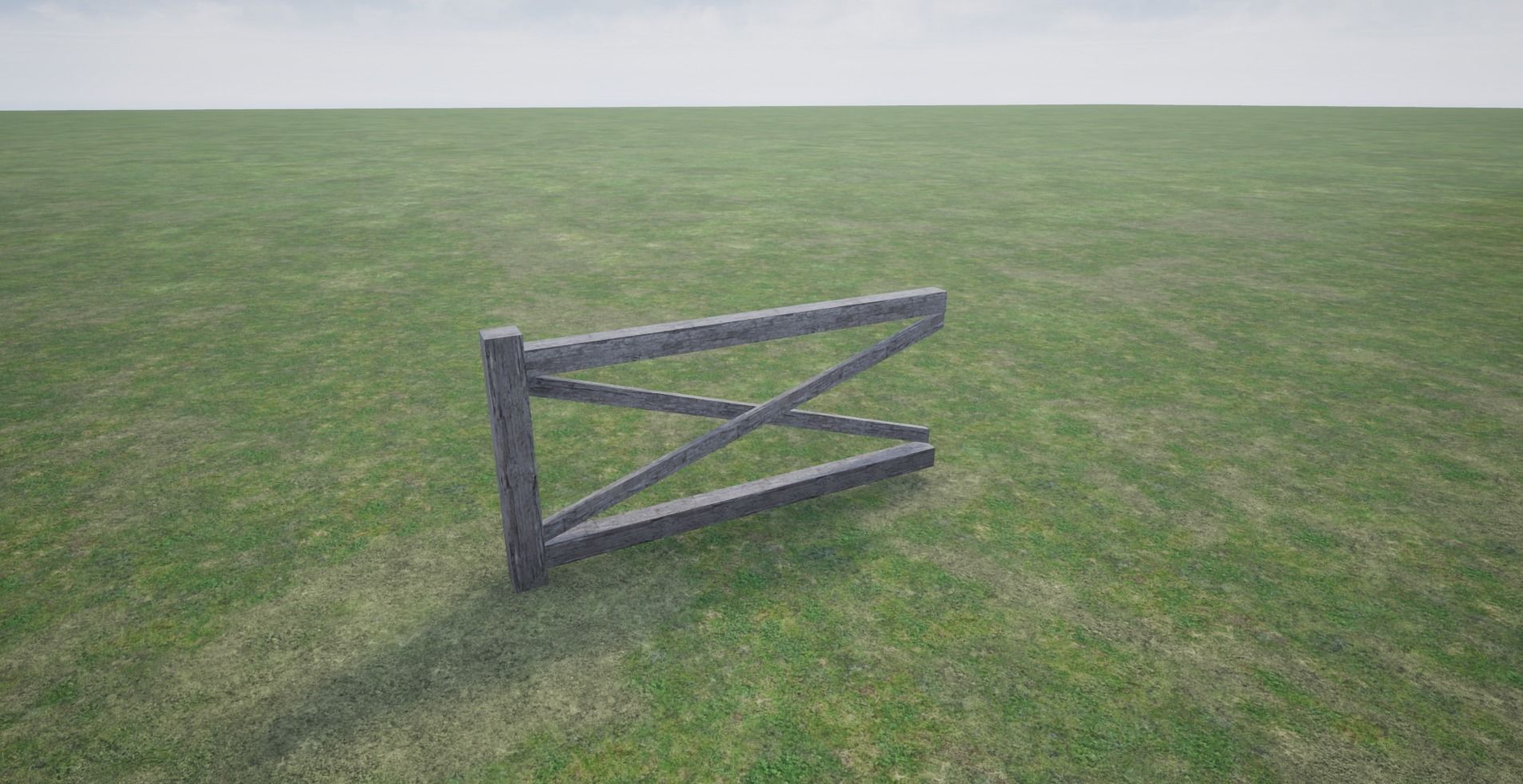 Modular Wooden Fence Low-poly 3D model_3