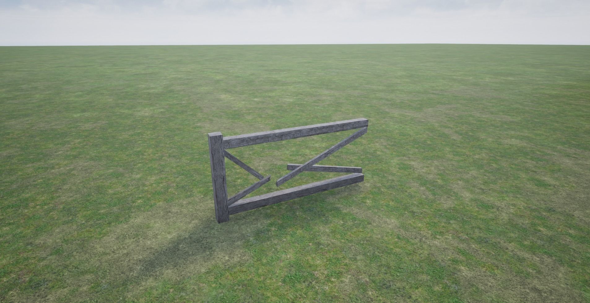Modular Wooden Fence Low-poly 3D model_4