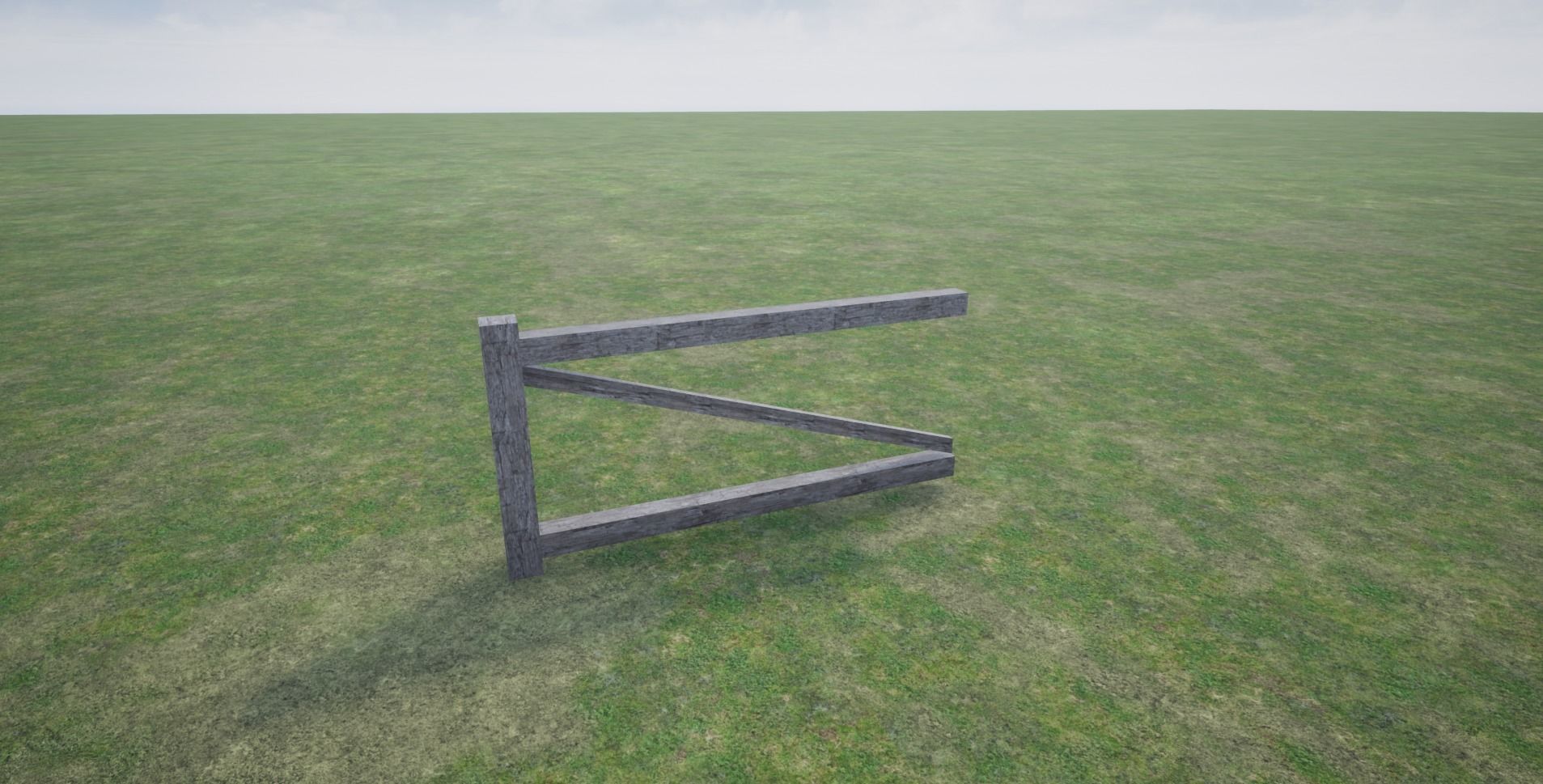 Modular Wooden Fence Low-poly 3D model_7