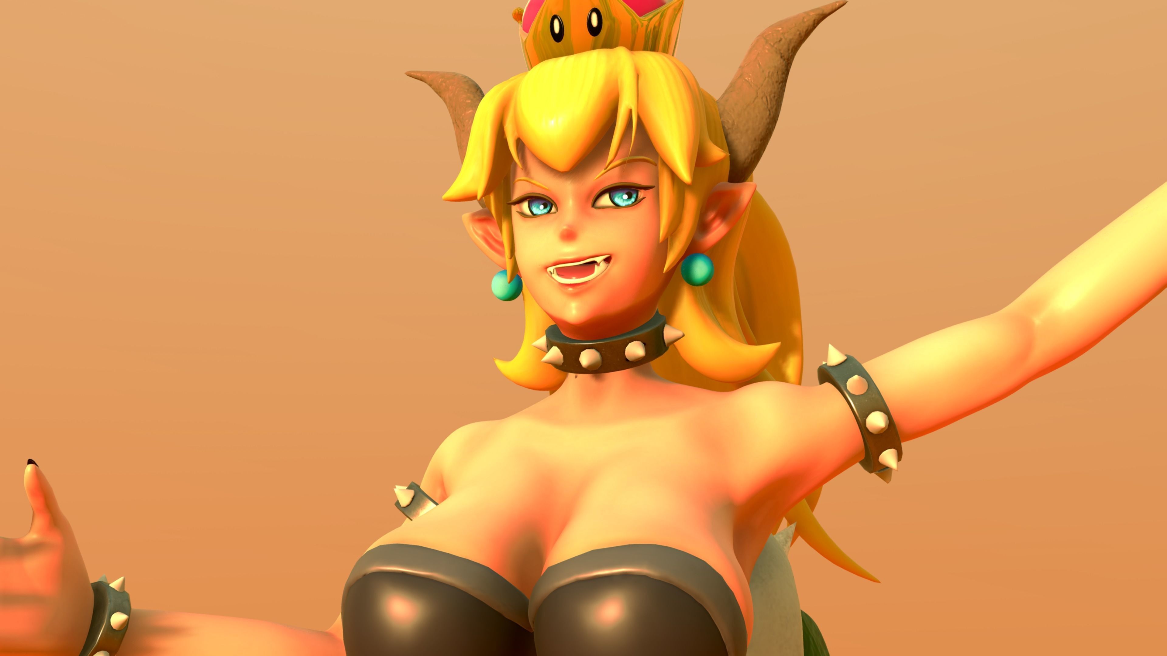 Bowsette female character in dress 3D print model_4
