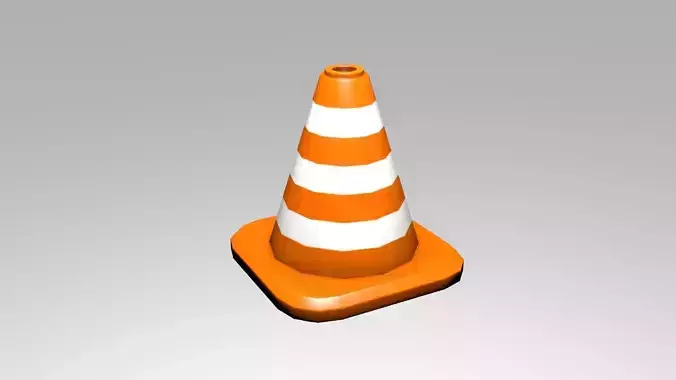 Traffic Cone Low-poly 3D model