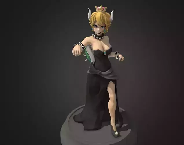 Bowsette Printable Miniature 3D print model