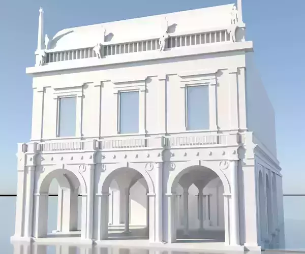 Italian Architecture Building 3D Model for city exterior context Low-poly 3D model