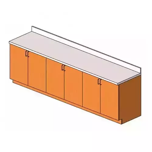 Countertop with Double Door Base Cabinet Free 3D model